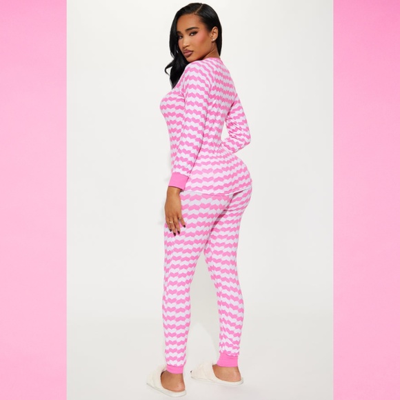HP | Fashion Nova Don't Break My Heart PJ Pant Set - Pink/combo - Picture 4 of 10